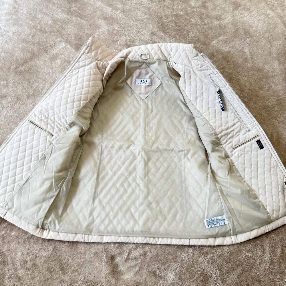 NWT Women’s Quilted Cream Jacket Size S - Picture 7 of 11